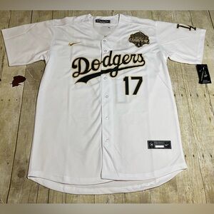 Dodgers Shohei Ohtani Jersey World Series Patch White/Gold Large, XL, XXL